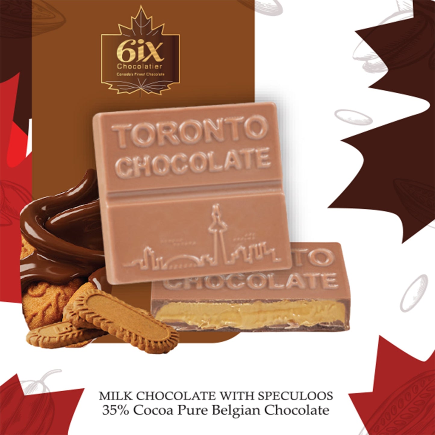 Speculoos Filled Belgian Chocolate Bites. 8 Pc Box