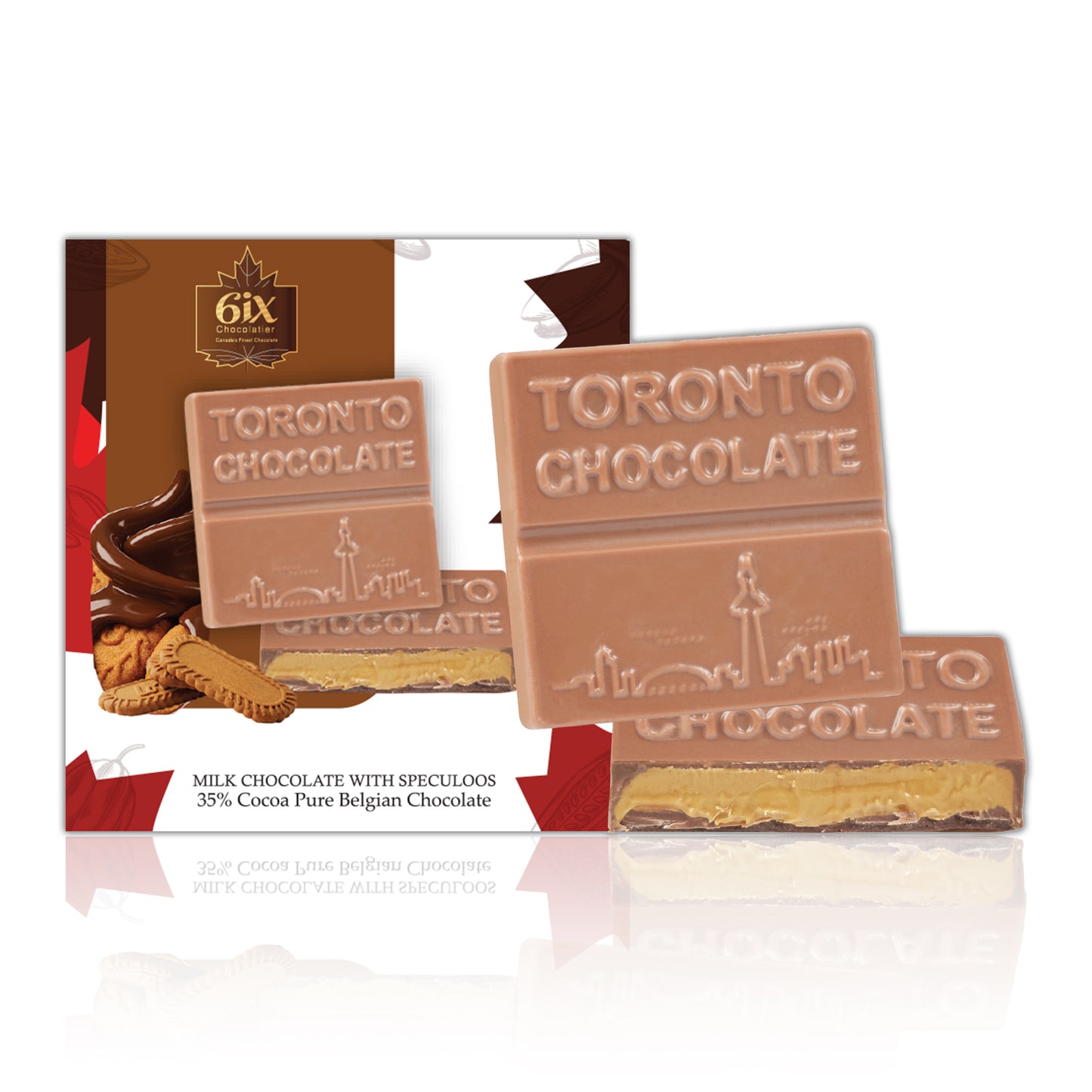 Speculoos Filled Belgian Chocolate Bites. 8 Pc Box