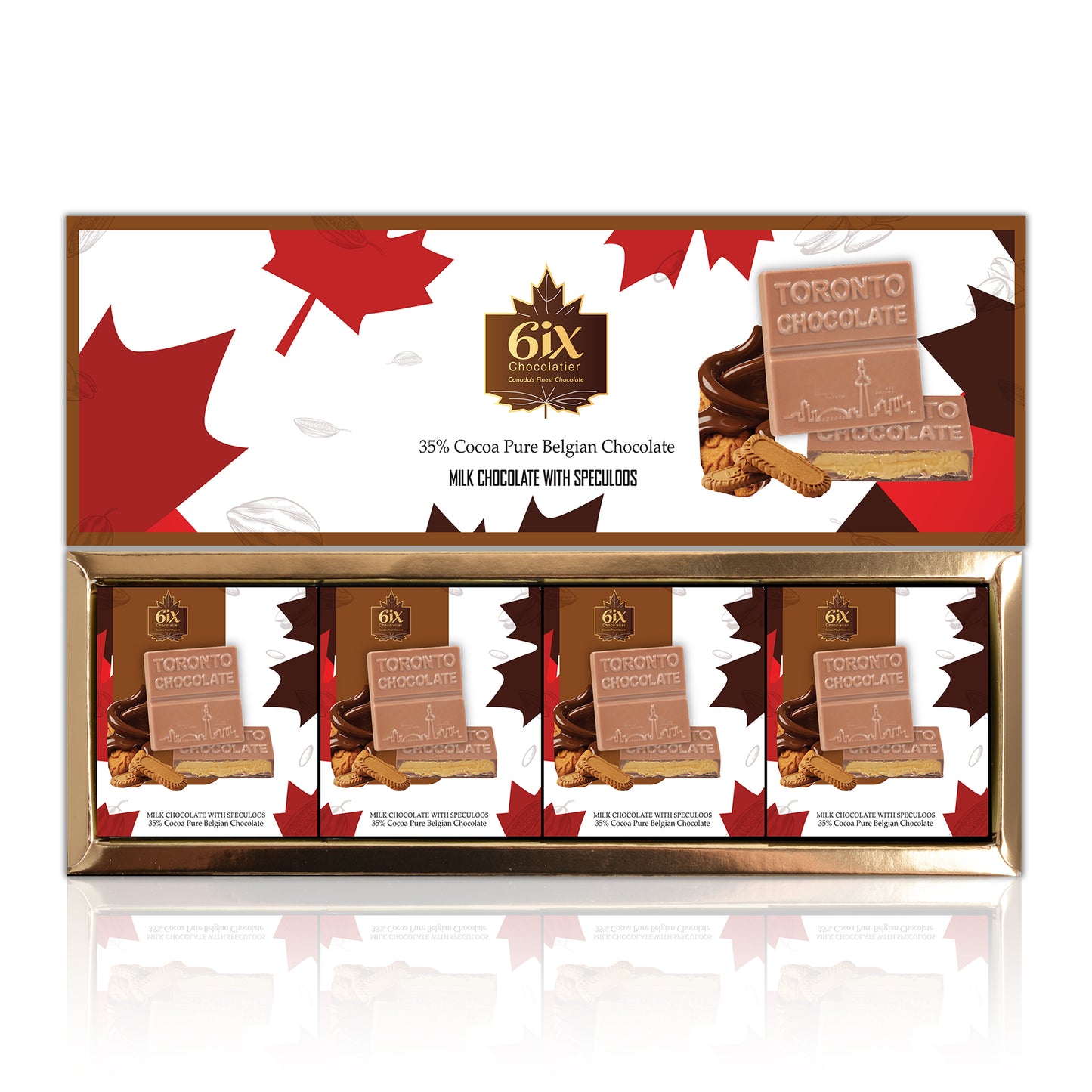 Speculoos Filled Belgian Chocolate Bites. 8 Pc Box