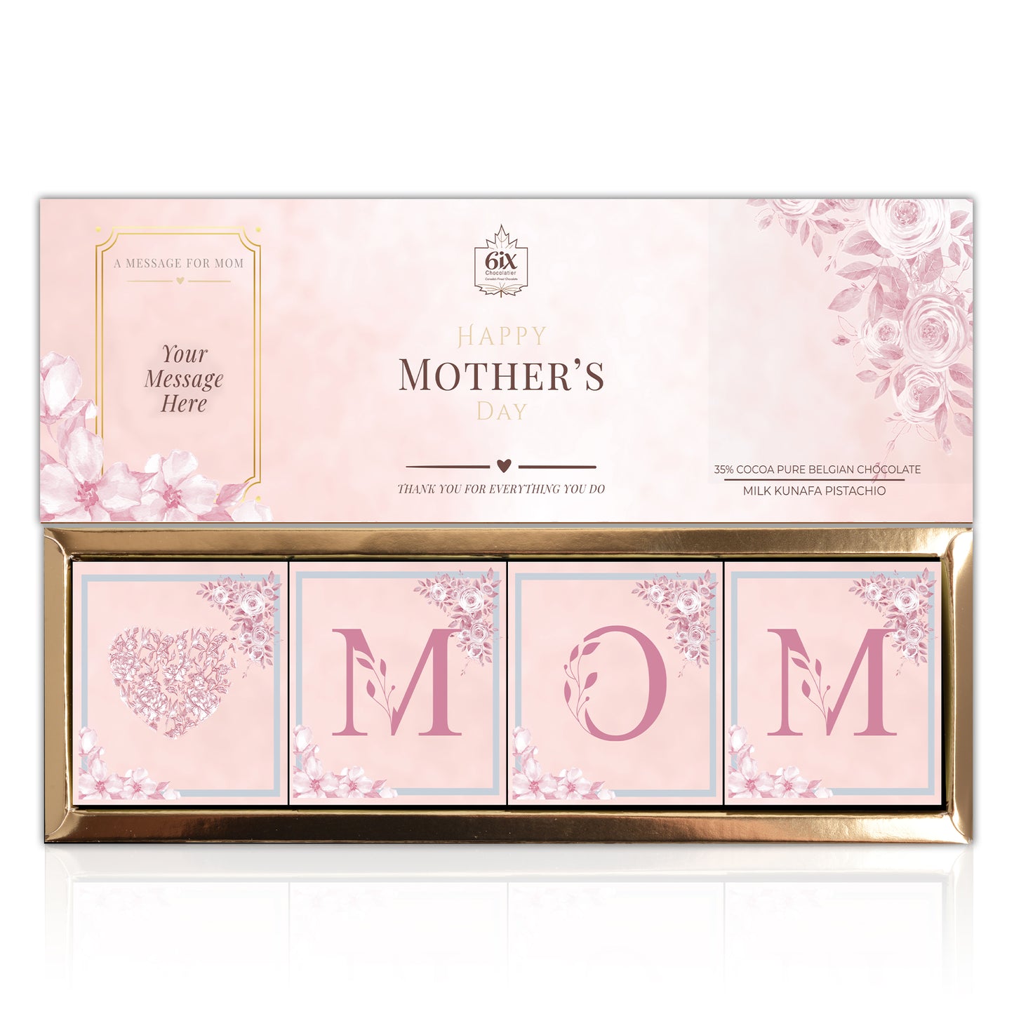 Personalized Pistachio Kunafa Chocolate Box